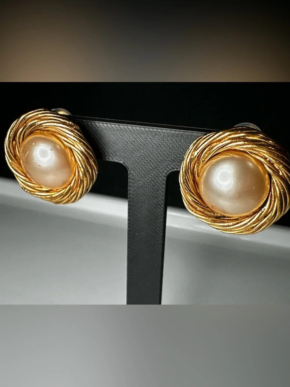 Vintage Chanel 1994 Faux Pearl Rope Earrings – Gold Plated